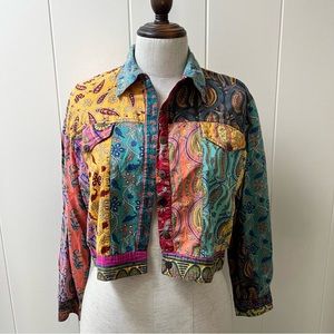 Sacred Threads Colorful Boho Blouse Jacket Small